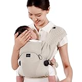 Bebamour Strick-Babytrage, gemütliche und leichte Tragehilfe für 4 bis 24 Monate, ergonomische Babytrage mit Kopfhaube,Khaki