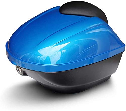 30L ABS motocicleta Vespa Top Box Casco Duro cola caso de almacenamiento de equipaje Moto Tronco con suave respaldo, a prueba de agua, 42x38x34cm, Color: Plata Prohibido fumar tronco portador de monta