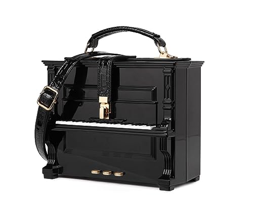 Image of Piano Shaped Purse Handbag Women Box Shaped Party Evening Top Handles Bag Novelty Clutch Crossbody Bag | Piano Shaped