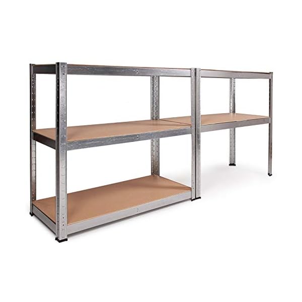ecomi 2er Set Schwerlastregal Kellerregal Lagerregal Steckregal 180x90x40 875kg Werkstattregal Metall – Bild 3