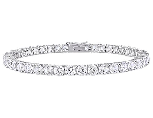 14.24 Carat (Ctw) Lab-Created White Sapphire Tennis Bracelet In Sterling Silver #TOP3