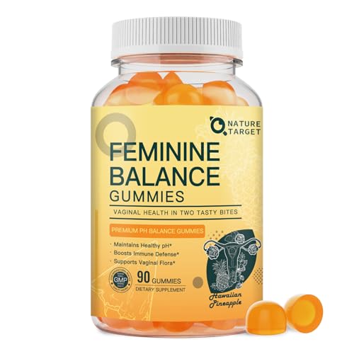 Image of NATURE TARGET pH Balance Gummies for Women, 90 Count, Pineapple Flavor | Pineapple Probiotic Gummies for Women Vaginal Odor Control & Flora Balance, 0 added sugar, with Vitamin C for Immune Support