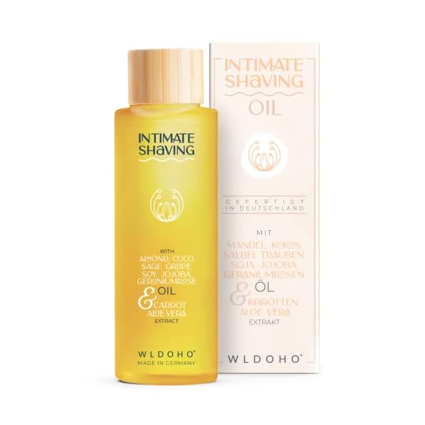 WLDOHO® Rasieröl für Damen | Hilft bei Juckreiz & Rasierpickel | 2in1-Effekt Sanfte Pflege während der Rasur | Öl für den Intimbereich Shaving Oil | Intim After Shave Damen (100ml) | Made In Germany