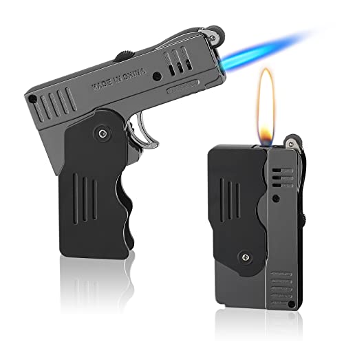 Morisk Torch Lighter Switchable Soft/Jet Flame, Butane Pipe Lighter Refillable With Lockable Function, Cool Foldable Lighters Unique Gift For Men(Butane Not Included) #TOP23
