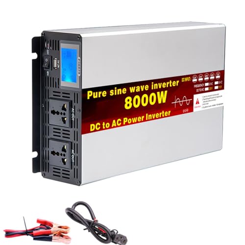 YXINHONGYUE ���A���^�C��LCD���j�^�[�t���s���A�����g�p���[�C���o�[�^�[8000W�A���d�ی�V�X�e�� DC 12V-72V �� 110V 60Hz / 220V 50Hz AC�R���o�[�^�[ �L�����v�E�ً}�p,60v to 220v 50hz