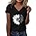 CGGMVCG Tee Shirt Femme Été T Shirts Imprimé Tournesol à Manches Courtes Col en V T-Shirt Tendance Décontracté Grande Taille Graphic Hauts Amples, A01 Noir, XXL