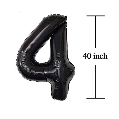 40 Number Balloons Black Giant Jumbo Big Large 40 Foil Mylar Helium Number Balloons Black 40Th Birthday Party Decorations Supplies 40 Anniversary Events For Women Men #TOP1