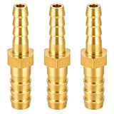 YOGAZEN 3 Stück Schlauchverbinder 6mm x 4mm Messing, Schlauchverbinder Adapter, Schlauch ID Messing Reduzierstück, Schlauchtülle Hose Barb, Schlauchtülle für Wasser, Gas, Luft