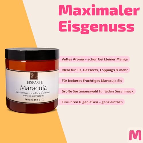 Maracuja-Eispaste für fruchtiges aromatisches Eis » Auch zum Verfeinern von leckerem Eis, Desserts, Getränke, Pralinen Torten und vielem mehr » Inhalt 250 g – Bild 4