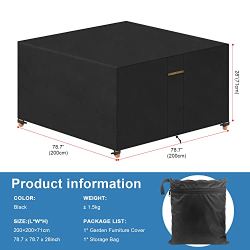 Vansheim Patio Furniture Set Cover Square Outdoor Furniture Sectional Sofa Set Covers Patio Table And Chairs Covers Waterproof Patio Conversation Set Cover 78 Inch L X 78 Inch W X 28 Inch H #TOP1