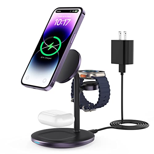 Image of XooFly 3 in 1 Magnetic Wireless Charging Station for Apple Devices,15W