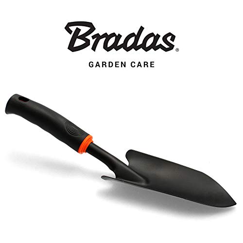 BRADAS® Blumenkelle DE LUXE Arbeitsbreite 8 cm | Handliche Schaufel Pflanzkelle Für Kleinere Pflanzarbeiten | Rutschfester & Ergonomischer Griff Gartenschaufel Aus Qualitätsstahl Gartenwerkzeuge