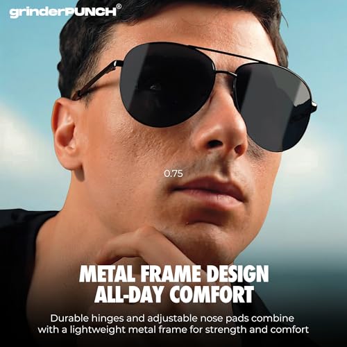 Image of grinderPUNCH Big XL Wide Frame Extra Large Polarized Aviator Sunglasses for Big Heads Men Oversized