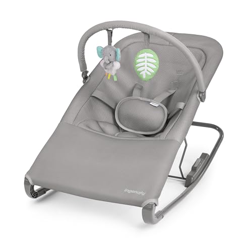Ingenuity Nestle Vibrating Rocker, Lightweight Foldable Infant Seat with Breathable Fabric, 2-Position Recline, Mini Vibration Unit, 5-Point Harness, Travel Bag - image 1