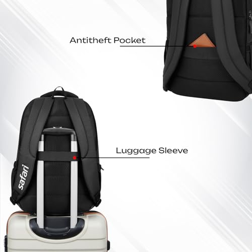 Image of Safari Smart Plus Formal Business Laptop Backpack Bag for Man & Women, Ideal for Office Use for men /School /College Boys and Girls, 2 Compartment, Antitheft pocket, Trolley Sleeve & Organizer