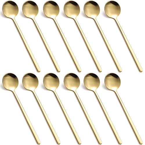 Stainless Steel Teaspoons Small Round Coffee Spoons 12 Pieces Tea Espresso Dessert Spoon (G12)