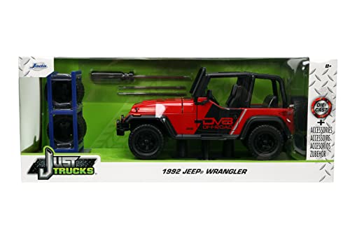 Jada Toys Just Trucks 1992 Jeep Wrangler 1:24 Rojo/Negro miniatura 2