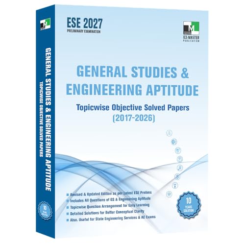 Image of ESE 2027 Prelims Paper-01 | GS & Engineering Aptitude Book | Topicwise Previous Year Solved Papers (2017-2026) | General Studies Paper-I for ESE ... Explanations | IES Master Publication