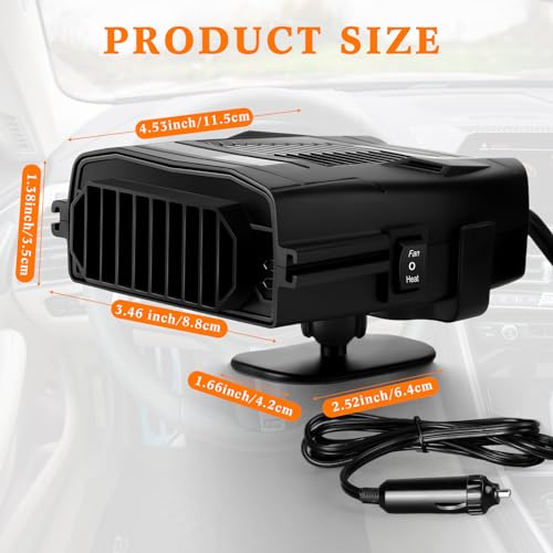 Baquler LIGHTER-BAQULER-09 2 Pcs 12V 150W Car Heater Fan Winter Windshield Defogger And Defroster Car Seat Warmers 2 In 1 Portable Car Heater Plugs Into Cigarette Lighter thumb #1