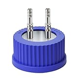 304 Stainless Steel GL45 Safety Feeding Cap w/2-Port, Sampling Liquid Mobile Phase Filling Caps for Laboratory Industry, 4-6mm Diameter,Small Size(Cap only)
