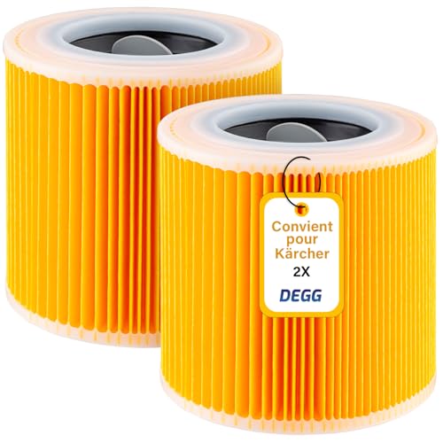 DEGG Filtre cartouche nettoyez votre maison du garage au salon avec Kärcher WD3 WD2 lot de 2
