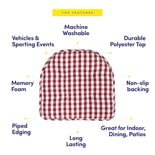 image for Sweet Home Collection Chair Cushion Memory Foam Pads Tufted Slip Non S