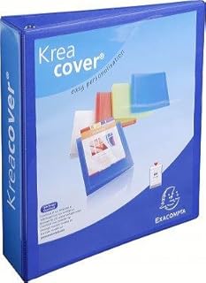 Cartellina Kreacover Maxi, 4 Anelli in D 60 mm, PP, 3 lati personalizzabili, colore Blu – Confezione da 10