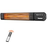 Powerscale Infrarot Heizstrahler mit Timer-Funktion, IP65 Wasserdicht,1.5kW, Aluminium Design, Fernbedienung, 9 Heizstufen, Staubdicht, Außenbereich bad Geeignet, reer heizstrahler wärmelampe baby