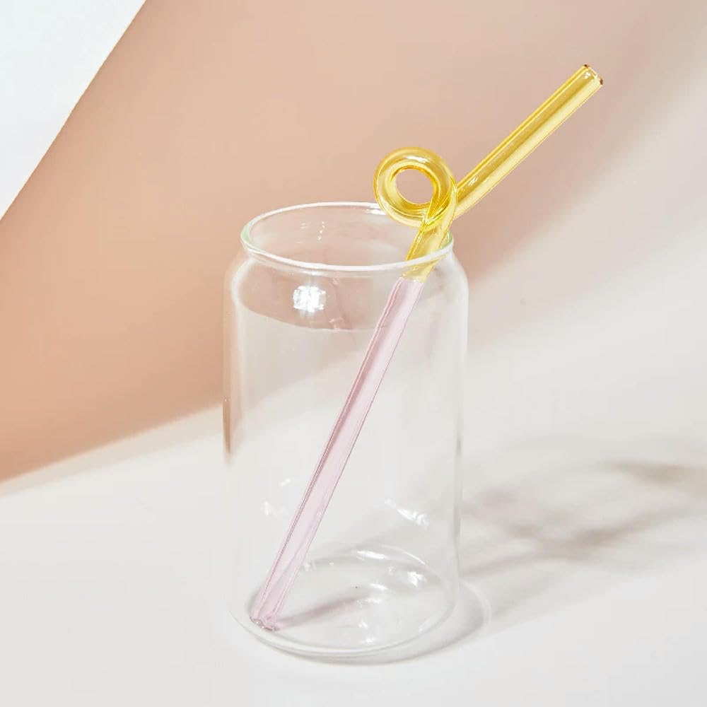 Floriddle Artistry Twist Glass Straws, Reusable Long Straw for Milk Tea