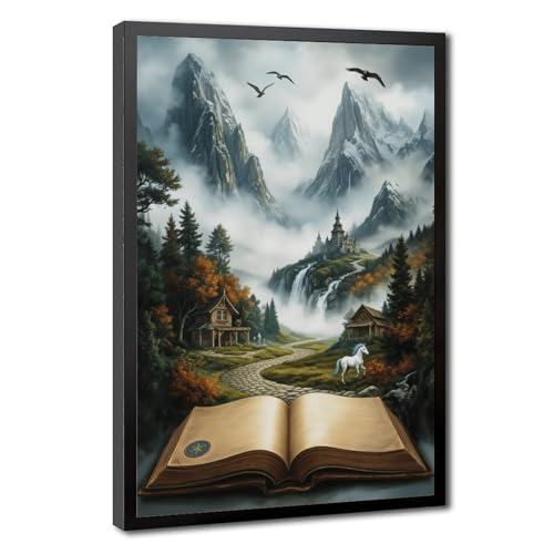 Poster sur toile An Ancient Open Book pour décoration de bureau