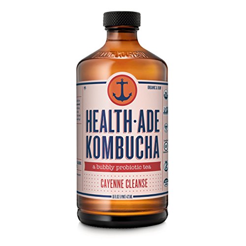 Health-Ade Kombucha, Organic Cayenne Cleanse, a Bubbly Probiotic Tea 16oz (12 pack)