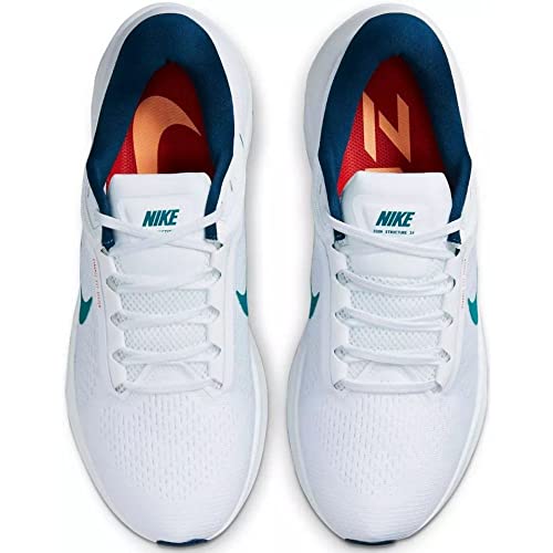 Nike Nike Men's Air Zoom Structure 24, White Bright Spruce Valerian Blue, 11 US