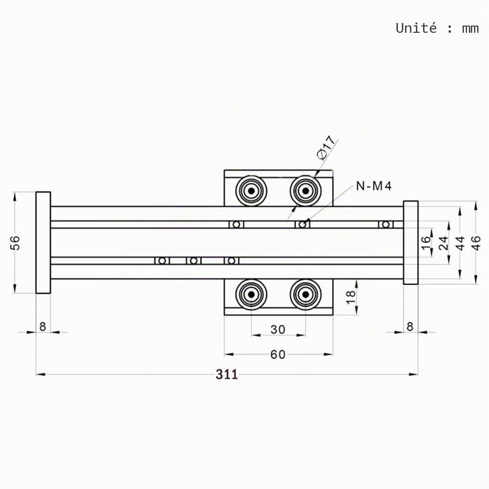 1 vis à bille SFU1605 avec moteur pas-à-pas NEMA17, longueur de course efficace de 200mm pour routeur CNC DIY Pièces X Y Z Actionneur linéaire de scène (Taille:200mm)