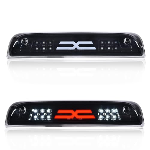 PIT66 3rd Brake Light, Compatible with 2014-2020 Chevy Silverado 2014-2020 GMC Sierra X Type Led Bar High Mount Stop Light Rear Tail Cargo Lamps Black Smoked Lens Black Housing 14-20 Smoky