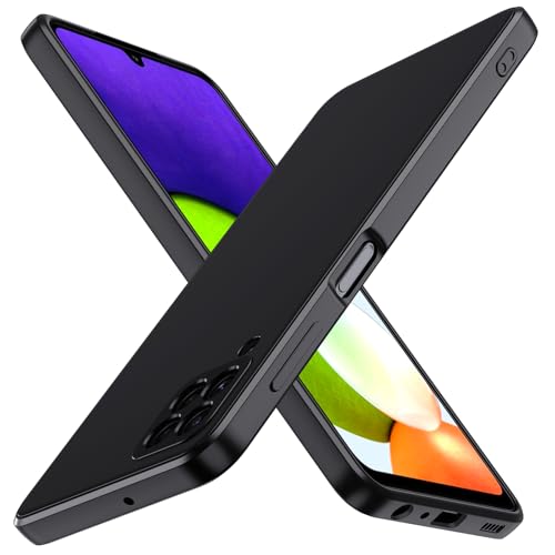 iVoler Cover in Silicone per Samsung Galaxy A22 4G / M22 / M32 con Protezione Della Fotocamera, Ultra Sottile Custodia in TPU Morbida Anti-Graffio Antiurto Protettiva Case, Nero