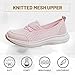 KAJXZ Orthopedic Walking Shoes for Women Lightweight Breathable Mesh Sneakers Casual Comfortable Slip On Flat Low Top Lace Up Sneakers Fashion Outdoor Running Shoes Pink