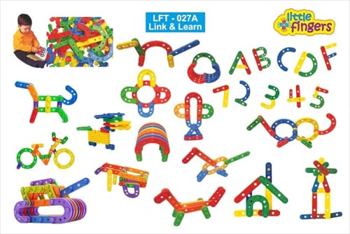Image of Little Fingers Preschool Beads for Kids - Toddler Crafts with Travel Tote - Montessori Toys for Toddlers Occupational Therapy Fine Motor Skills Toys (Link N Learn),Multicolor