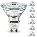 comzler GU10 LED Bulbs, GU10 Light Bulb 5000K Daylight White, LED Bulb Replacement Recessed Track Lighting, 50W Halogen Equivalent, 4W 400LM 110° Wide Beam, Non-dimmable, Pack of 6