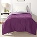 AmazonBasics Reversible Microfiber Bed Comforter, Twin / Twin XL, Plum