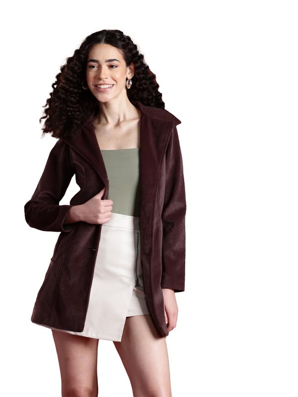 leather retail Women Full Sleeve Velvet Three Button Coffee Jacket-picture-18