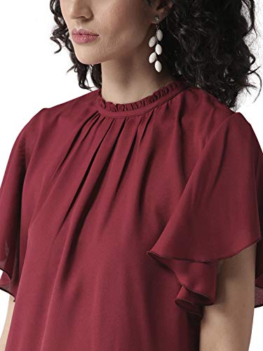 Image of Style Quotient Women Maroon Solid Top
