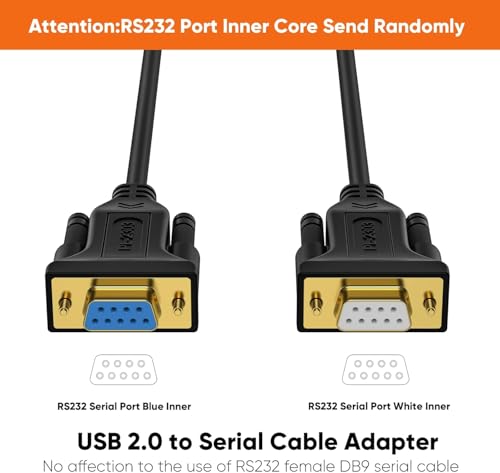 CableCreation USB to RS232 Serial Adapter with PL2303 Chipset, 6.6 FT USB 2.0 to DB9 Female Converter Cable for Cashier Register, Modem, Scanner, Digital Cameras,CNC etc, Black by CableCreation - Image 2