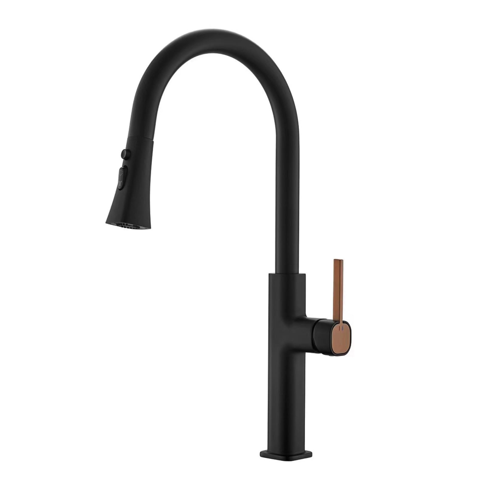 Fanjubei Black Zinc Alloy Kitchen Hot And Cold Pull-Out Faucet,