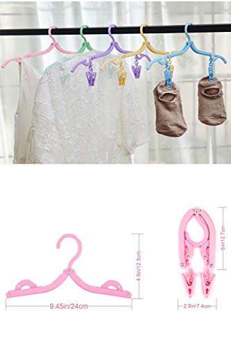 Portable Folding Travel Clothes Hangers With Clips Travel Accessories Plastic Foldable Non-Slip Lightweight Shirts Socks Underwear Clothes Hangers Drying Rack For Home Outdoor Travel #TOP2