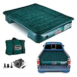 Pittman Outdoors AirBedz Lite – Truck Bed Air Mattress with 25% More Coverage, Portable DC Corded Pump, Mid Size - Standard Bed - 6'- 6.5’, Wheel Well Cutouts, Green – Camping & Travel Use, PPI PV203C