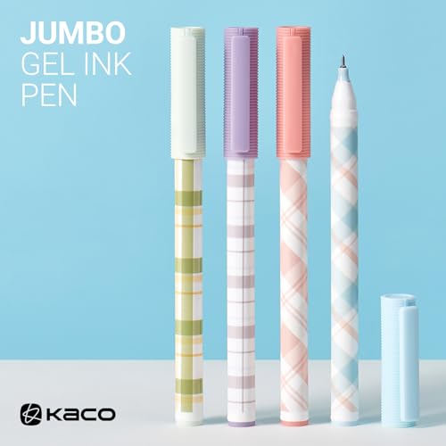 Image of KaCo JUMBO Gel Ink Pens Disposable 4 Pieces Black Ink, 1600M