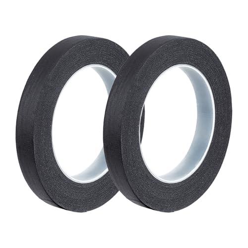 Image of NICENEEDED 2 Rolls Black Painters Tape, 0.6 Inch Wide No Residue Masking Tapes Artist Drafting Tapes, Adhesive Paint Tape for Painting Labeling DIY Crafting Home Decoration Projects