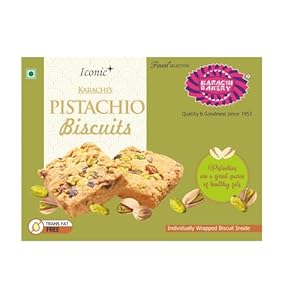Karachi Bakery Pistachio Biscuits, 400 g/300 g (Weight May Vary)