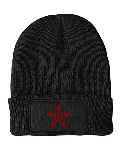 Image of FatCuckoo - Anarchy Star Symbol Unisex Winter Thinsulate Beanie Hat Black