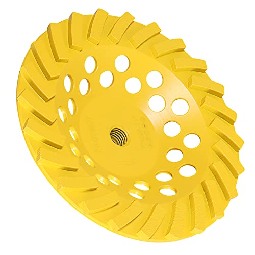 Kimllier KM-1861501-801667-LR Concrete Grinding Wheels 7 Inch 24 Turbo Diamond Segments 5/8 Inch -11 Arbor Diamond Grinding Wheel Fit cover